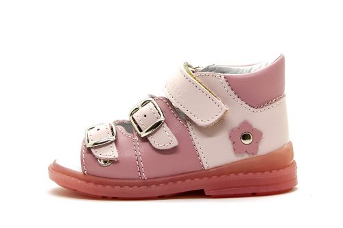 Light Pink and Pink Girls Sandal with Flower